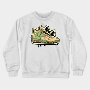 Step into a Greener Future with the Beige Yellow Green Sneaker Crewneck Sweatshirt